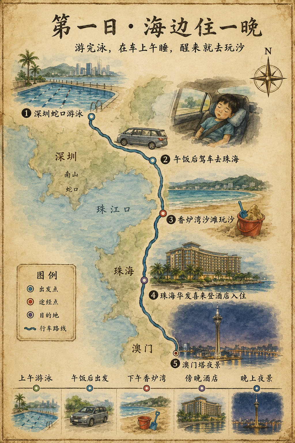 第一天蛇口至香炉湾路线地图