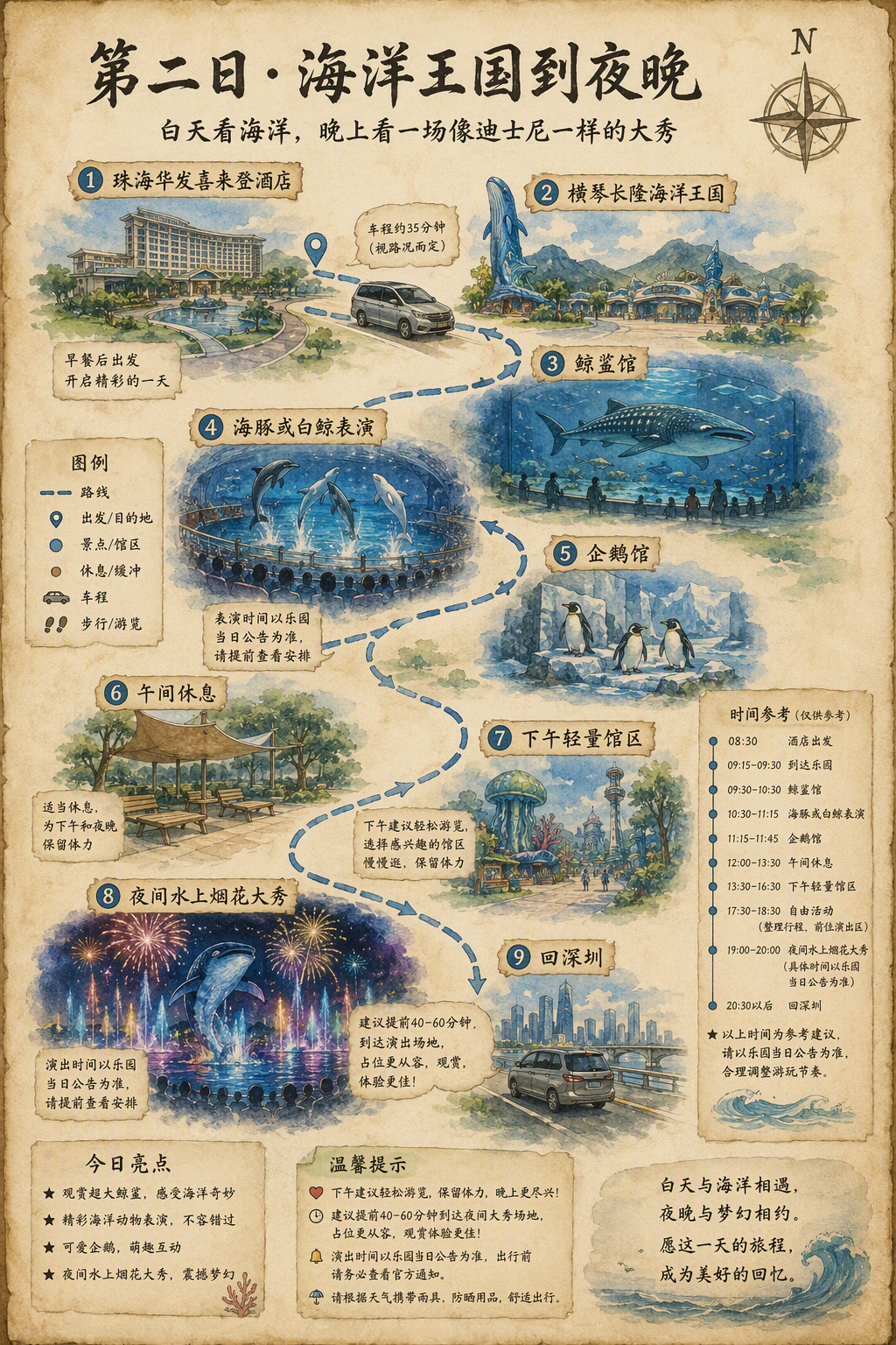 第二天长隆海洋王国路线地图